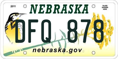 NE license plate DFQ878