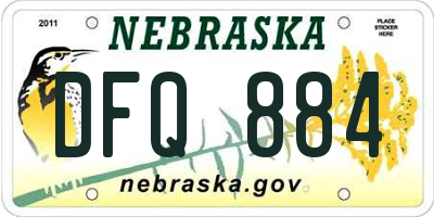 NE license plate DFQ884
