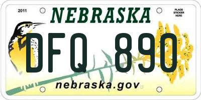 NE license plate DFQ890