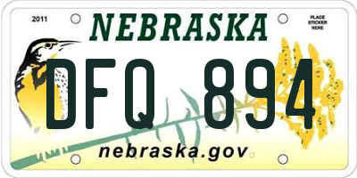 NE license plate DFQ894