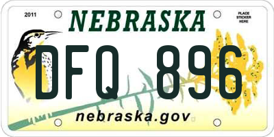 NE license plate DFQ896
