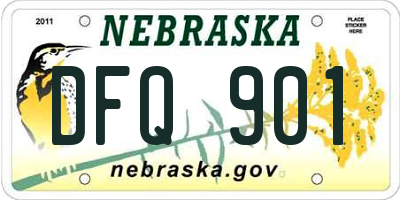NE license plate DFQ901