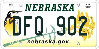 NE license plate DFQ902