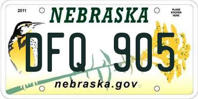 NE license plate DFQ905