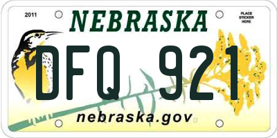 NE license plate DFQ921