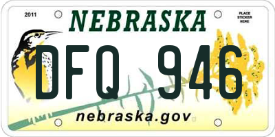 NE license plate DFQ946