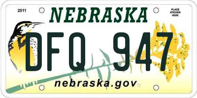 NE license plate DFQ947