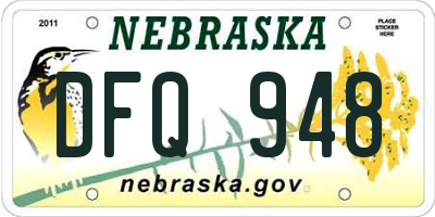 NE license plate DFQ948