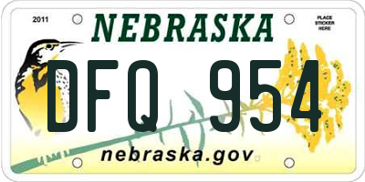 NE license plate DFQ954