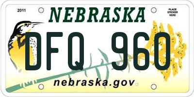 NE license plate DFQ960