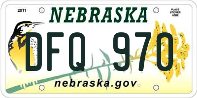 NE license plate DFQ970