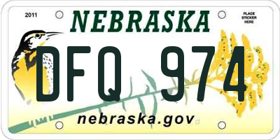 NE license plate DFQ974