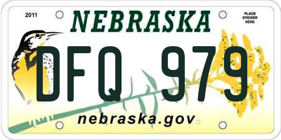 NE license plate DFQ979