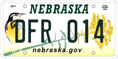 NE license plate DFR014
