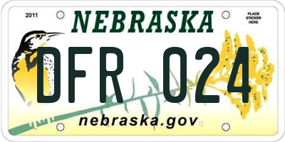 NE license plate DFR024