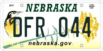 NE license plate DFR044
