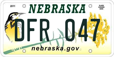 NE license plate DFR047