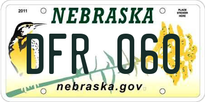 NE license plate DFR060