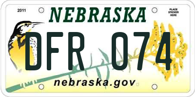 NE license plate DFR074