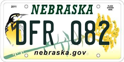 NE license plate DFR082