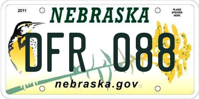 NE license plate DFR088