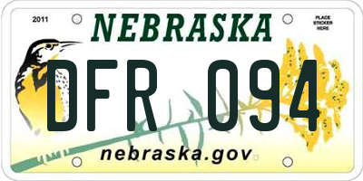 NE license plate DFR094
