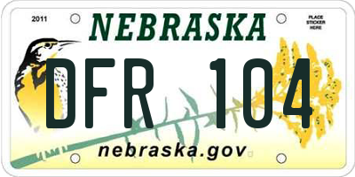 NE license plate DFR104