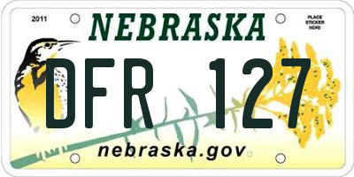 NE license plate DFR127