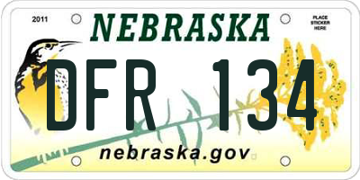 NE license plate DFR134