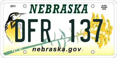 NE license plate DFR137