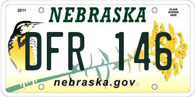 NE license plate DFR146