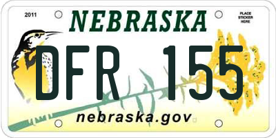 NE license plate DFR155