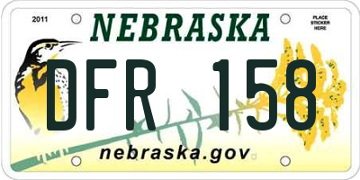 NE license plate DFR158