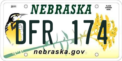 NE license plate DFR174