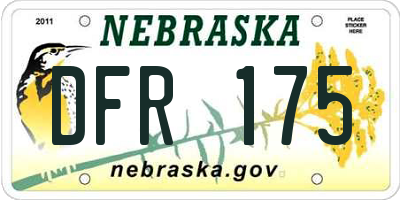 NE license plate DFR175