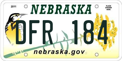 NE license plate DFR184