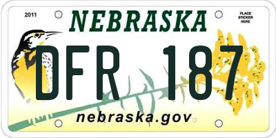 NE license plate DFR187