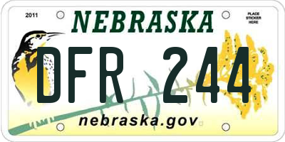 NE license plate DFR244