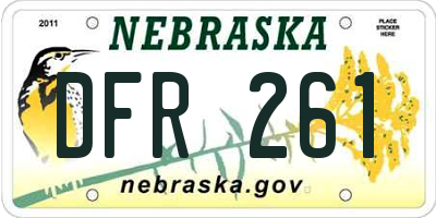 NE license plate DFR261