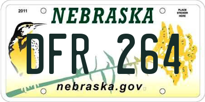 NE license plate DFR264