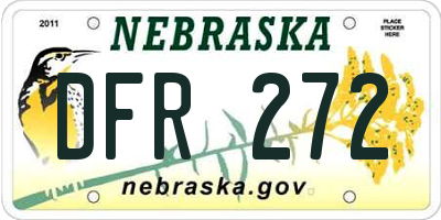 NE license plate DFR272