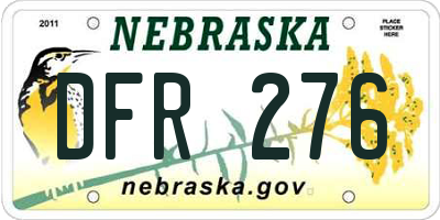 NE license plate DFR276
