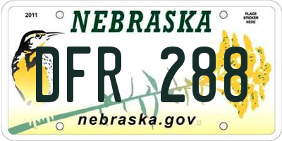 NE license plate DFR288