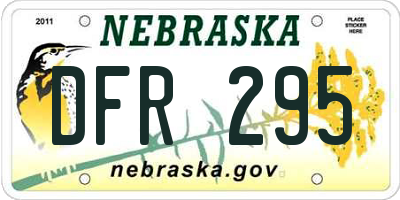 NE license plate DFR295