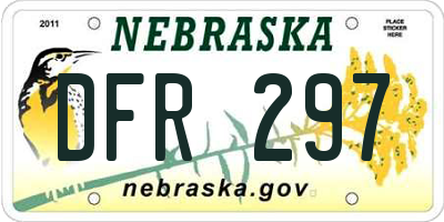 NE license plate DFR297