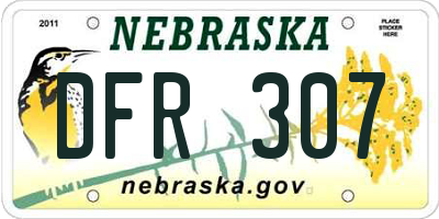 NE license plate DFR307
