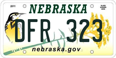 NE license plate DFR323