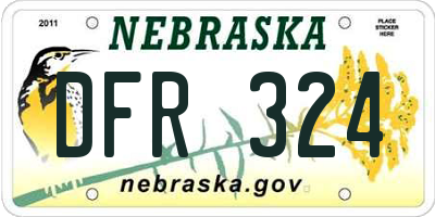 NE license plate DFR324
