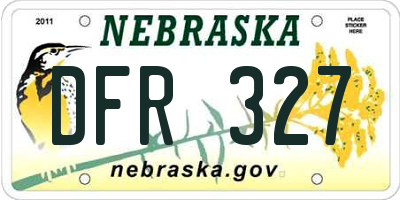 NE license plate DFR327