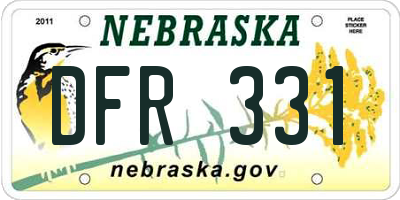 NE license plate DFR331